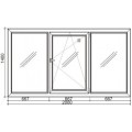Стандартное трехстворчатое пластиковое окно Rehau 60