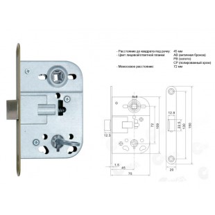 Купить дверной замок врезной  NS 410B-AB PVC(CP,PB)